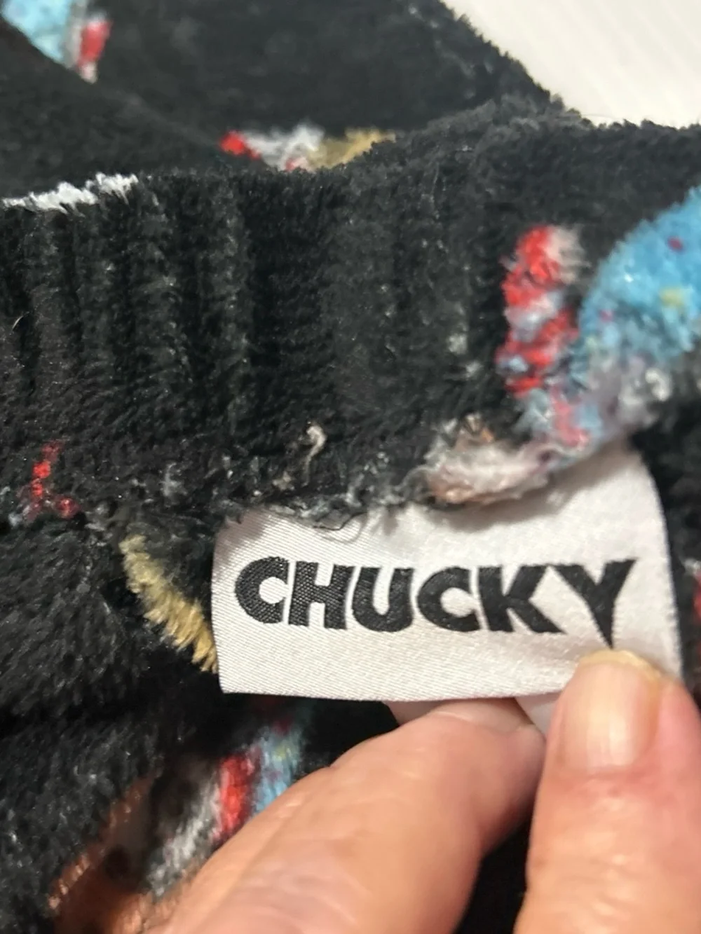 Kids Black Chucky Print Pajama Bottoms
